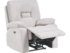 Elektrisk recliner sofasæt 6 personers BERGEN Velour Lys Beige med USB-port