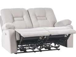 Elektrisk recliner sofasæt 6 personers BERGEN Velour Lys Beige med USB-port