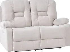 Elektrisk recliner sofasæt 6 personers BERGEN Velour Lys Beige med USB-port