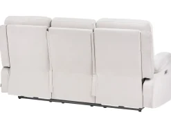 Elektrisk recliner sofasæt 6 personers BERGEN Velour Lys Beige med USB-port
