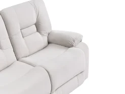 Elektrisk recliner sofasæt 6 personers BERGEN Velour Lys Beige med USB-port