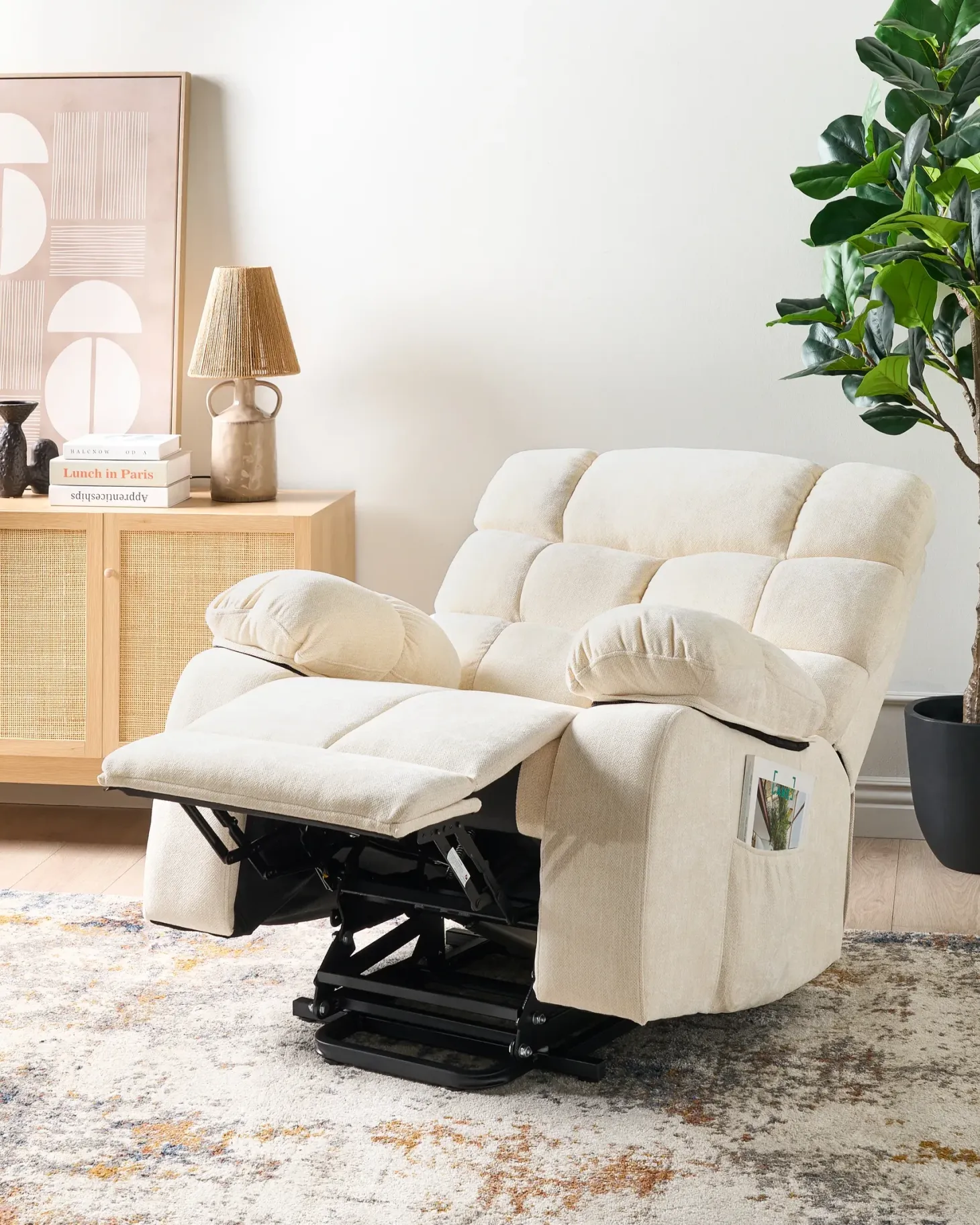 Elektrisk recliner stol ARES Inkl. fodstøtte Lys Beige
