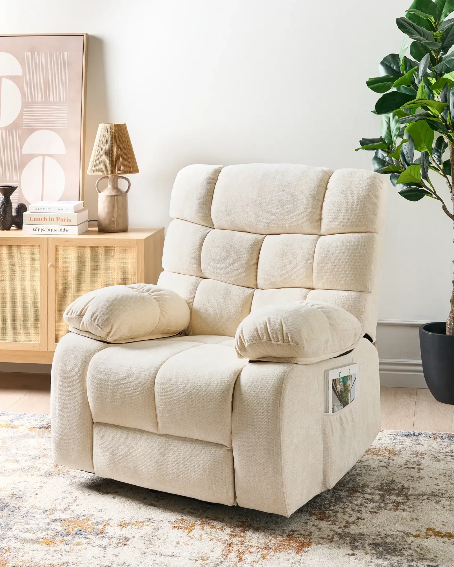 Elektrisk recliner stol ARES Inkl. fodstøtte Lys Beige