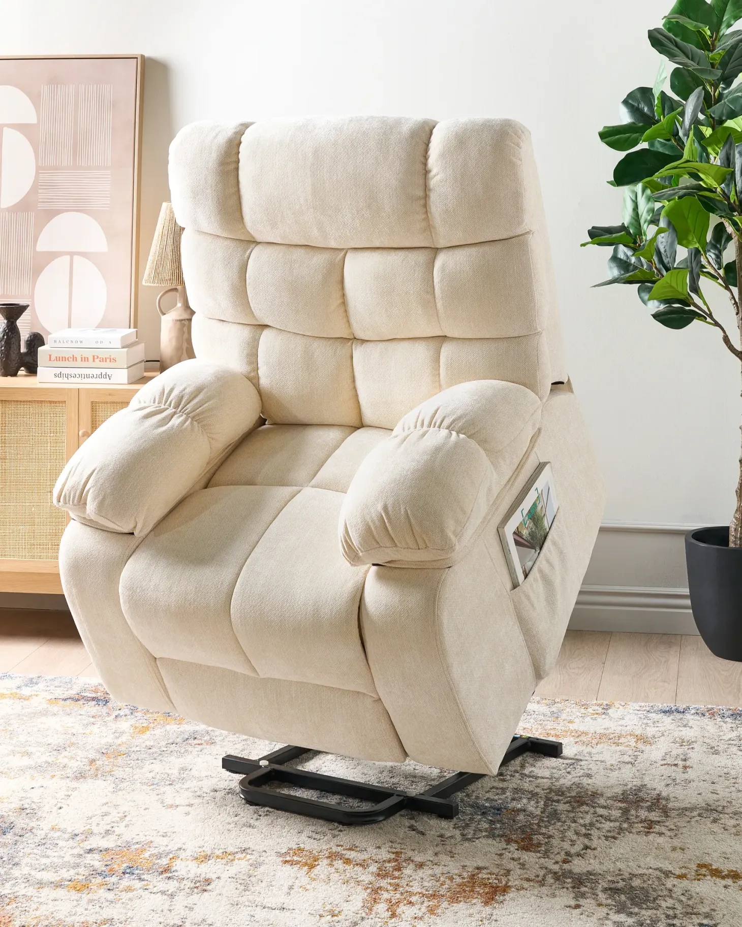 Elektrisk recliner stol ARES Inkl. fodstøtte Lys Beige