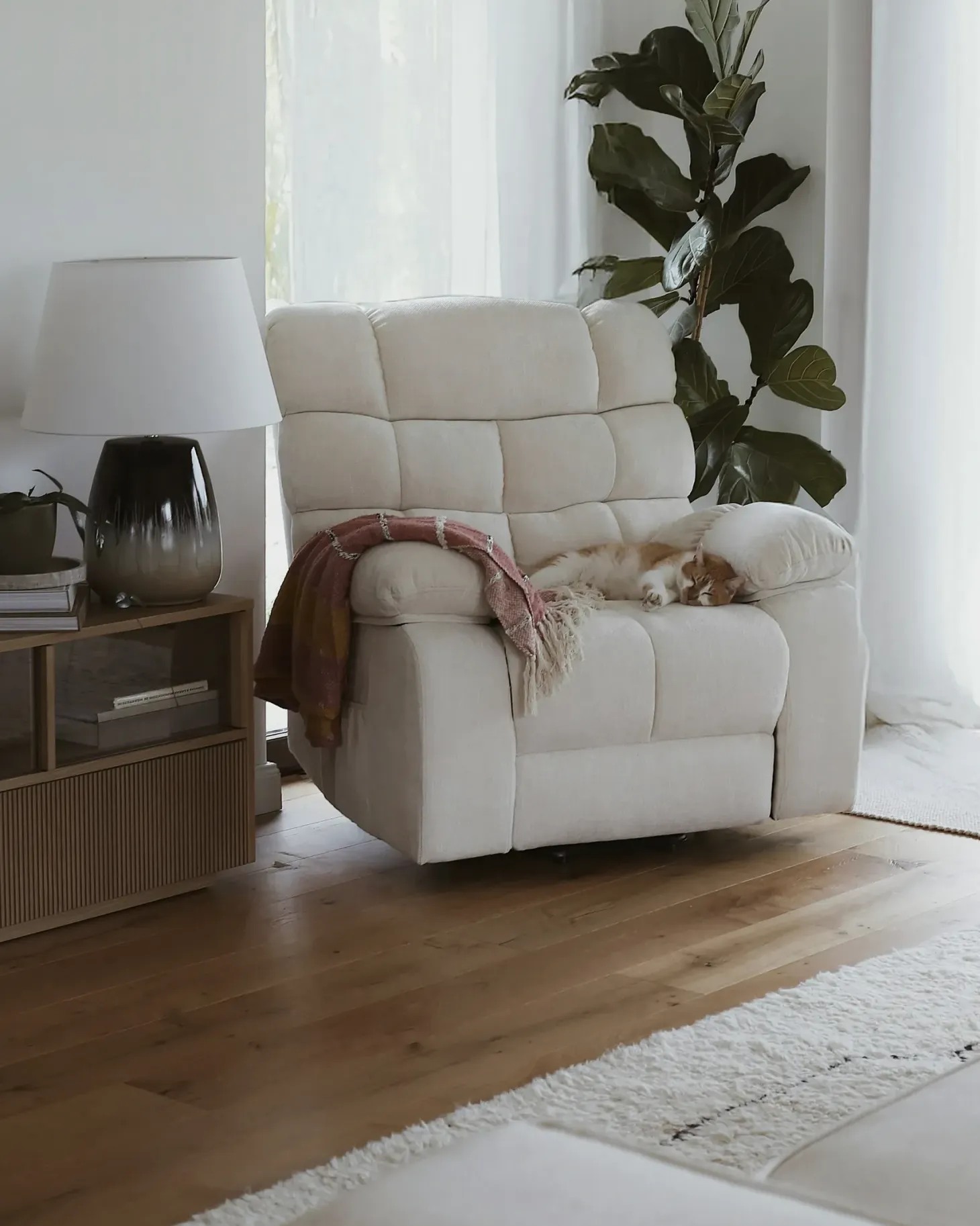 Elektrisk recliner stol ARES Inkl. fodstøtte Lys Beige