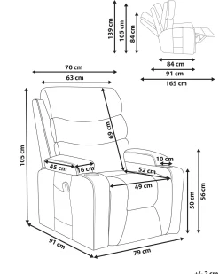 Elektrisk recliner stol ETER Kunstlæder Beige