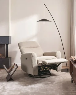 Elektrisk recliner stol FOBOS Boucle Lys Beige