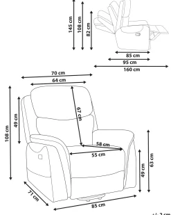 Elektrisk recliner stol GLORIE massagefunktion Grøn