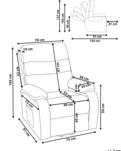 Elektrisk recliner stol RISE Inkl. fodstøtte Lys Beige