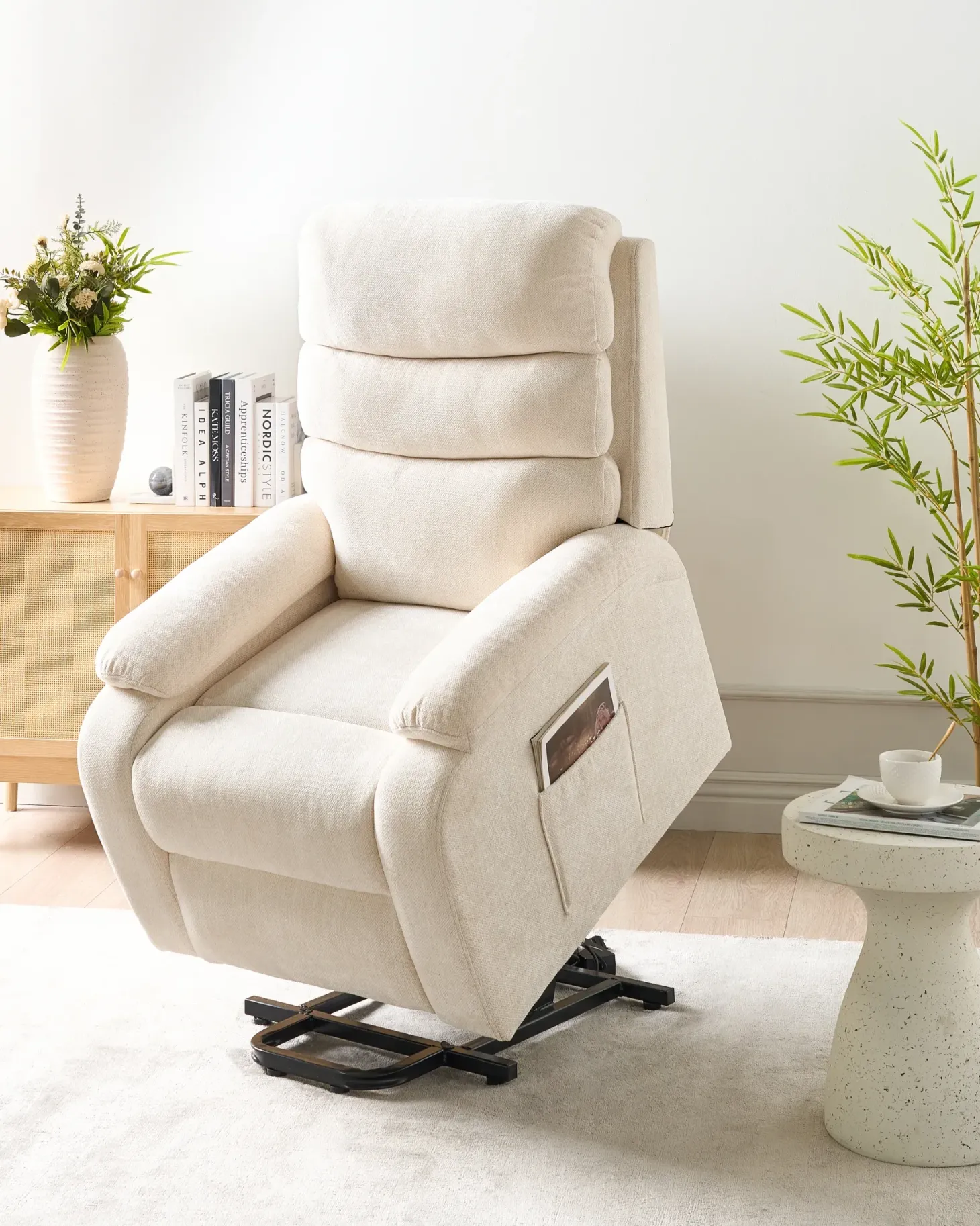 Elektrisk recliner stol RISE Inkl. fodstøtte Lys Beige