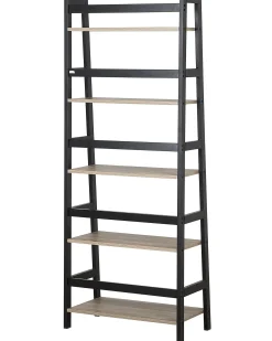 5-etagers reol CROYDON 163 cm Sort