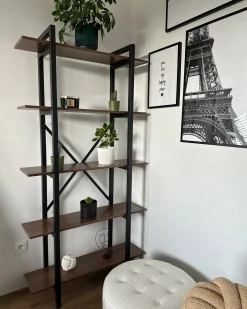5-etagers reol DARBY 180 cm Mørkebrun