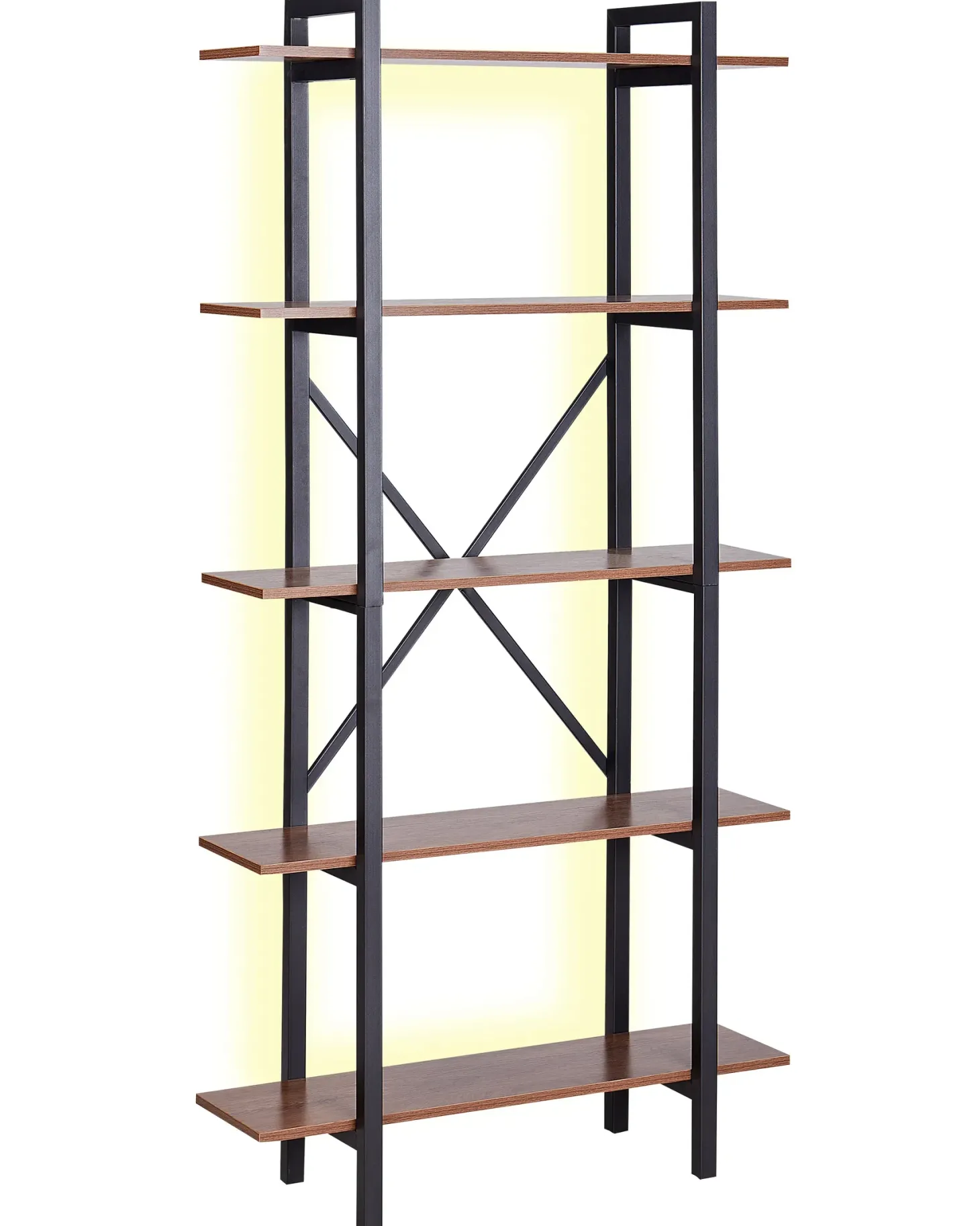5-etagers reol DARBY 180 cm Mørkebrun