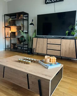 6-etagers reol DAVEN 180 cm Brun