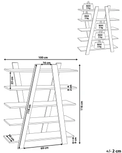 5-etagers reol ESCALANTE 116 cm Mørkebrun