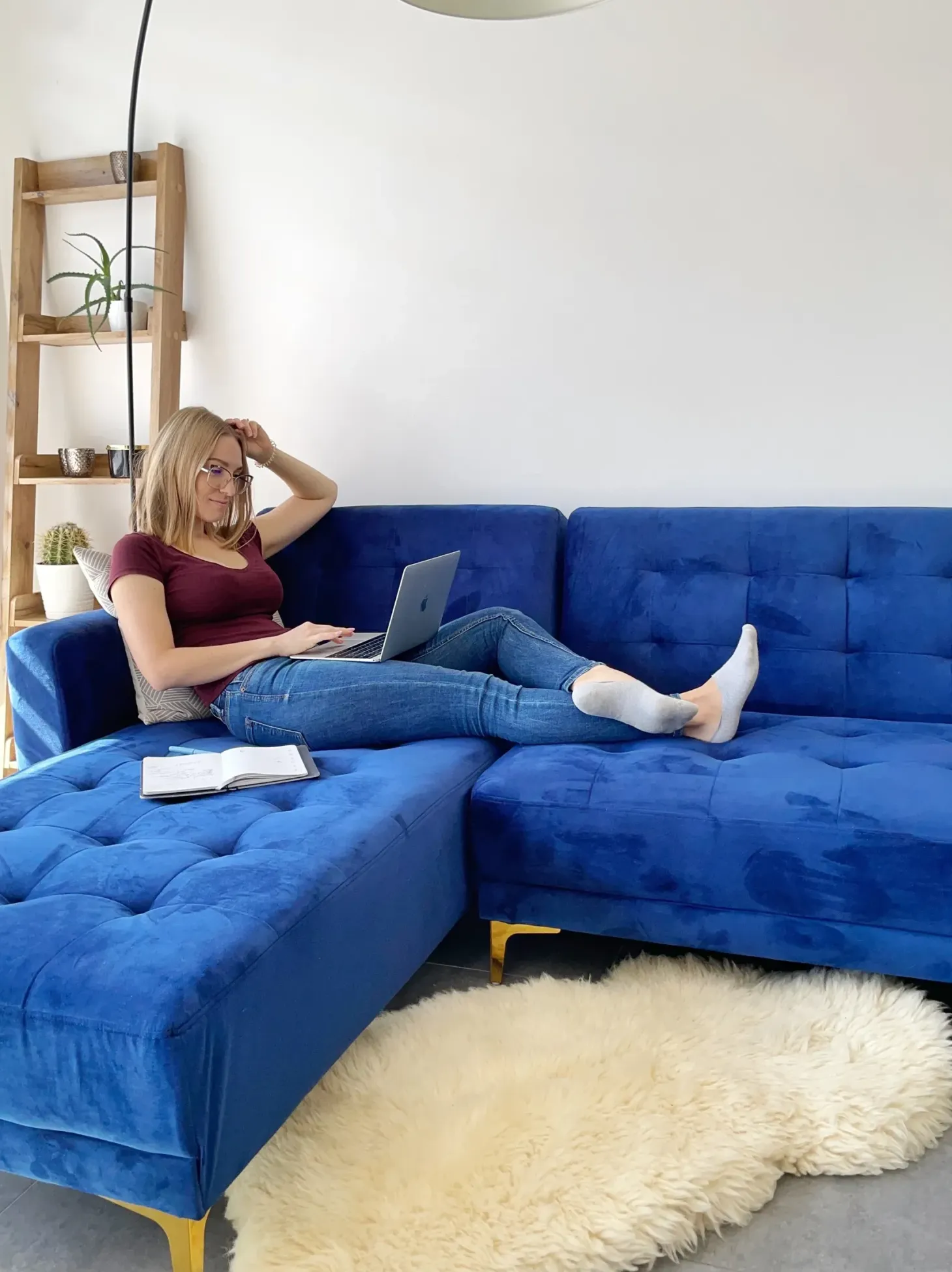5-etagers reol MOBILE DUO 169 cm Lysebrun
