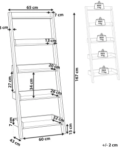 5-etagers reol MOBILE TRIO 167 cm Lysebrun