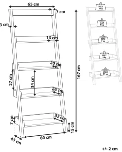 5-etagers reol MOBILE TRIO 167 cm Mørkebrun