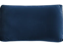 EVJA 4 personers Hjørnesofa modul Højrevendt Navy Blå Velour med fodskammel