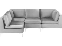 EVJA 4 personers Hjørnesofa modul Højrevendt Grå Velour