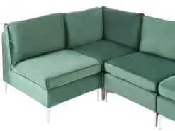 EVJA 4 personers Hjørnesofa modul Venstrevendt Grøn Velour