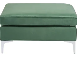 EVJA 4 personers Hjørnesofa modul Venstrevendt Grøn Velour med fodskammel
