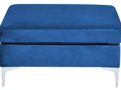 EVJA 3 personers Modulsofa Navy Blå Velour med fodskammel