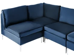 EVJA 6 personers U-formet modulsofa Navy Blå Velour