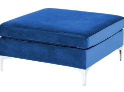 EVJA 6 personers U-formet modulsofa Navy Blå Velour med fodskammel