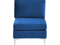 EVJA 6 personers U-formet modulsofa Navy Blå Velour med fodskammel