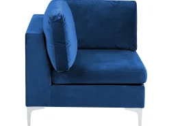 EVJA 6 personers U-formet modulsofa Navy Blå Velour med fodskammel