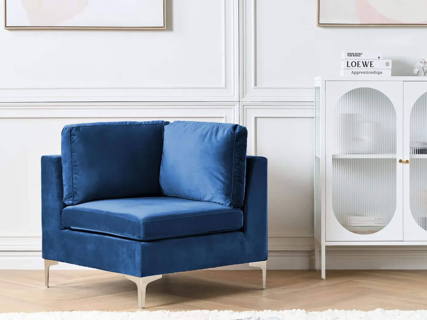 EVJA Hjørnemodul Navy Blå Velour