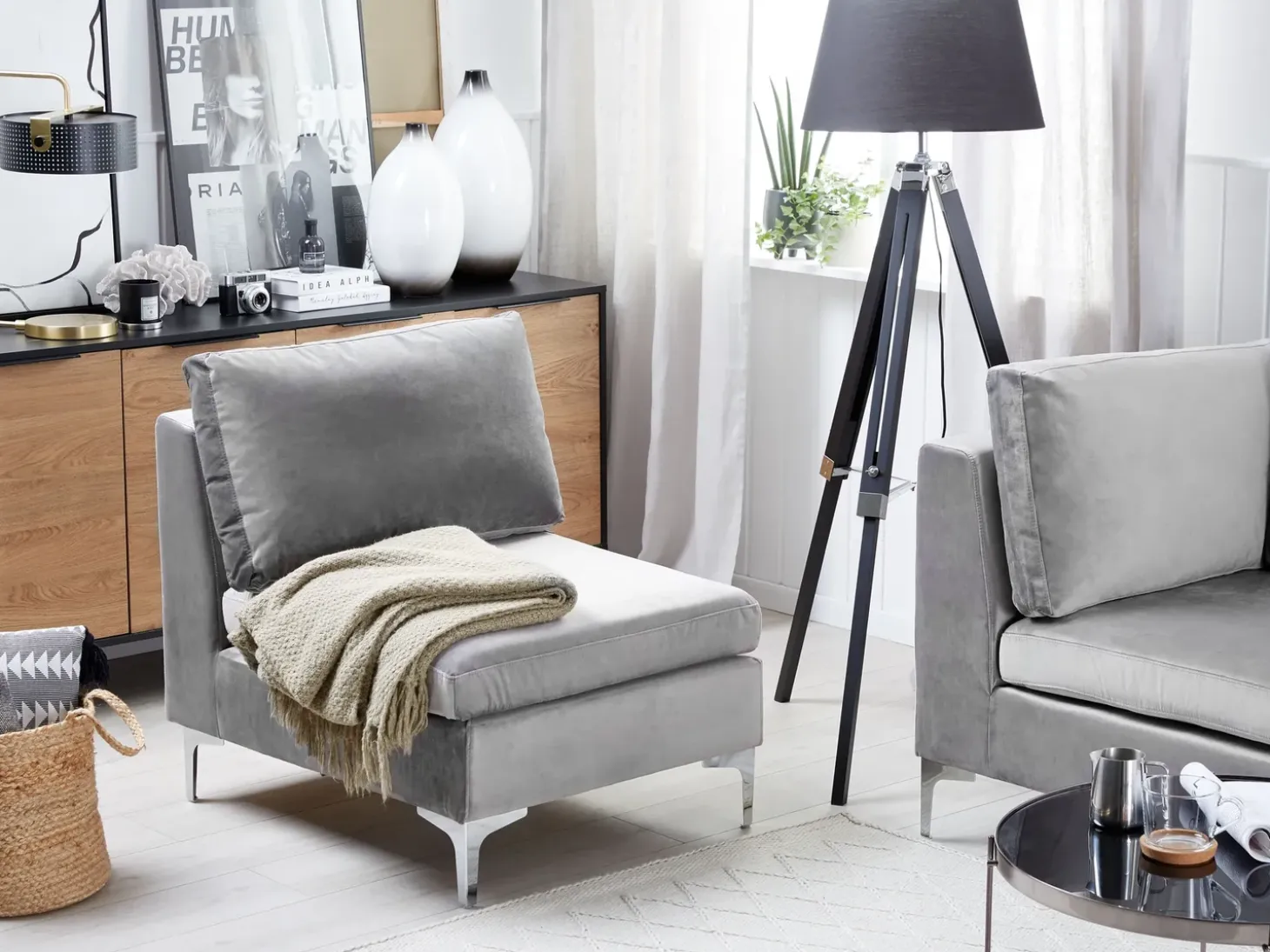 EVJA Stol Modul Grå Velour