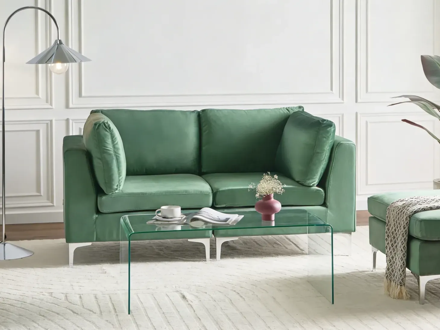 EVJA 2 personers Modulsofa Grøn Velour
