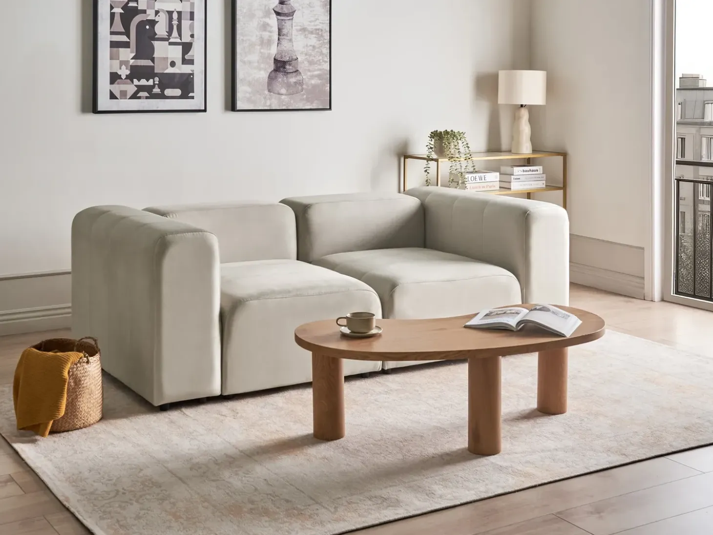FALSTERBO 2 personers Modulsofa Beige Velour