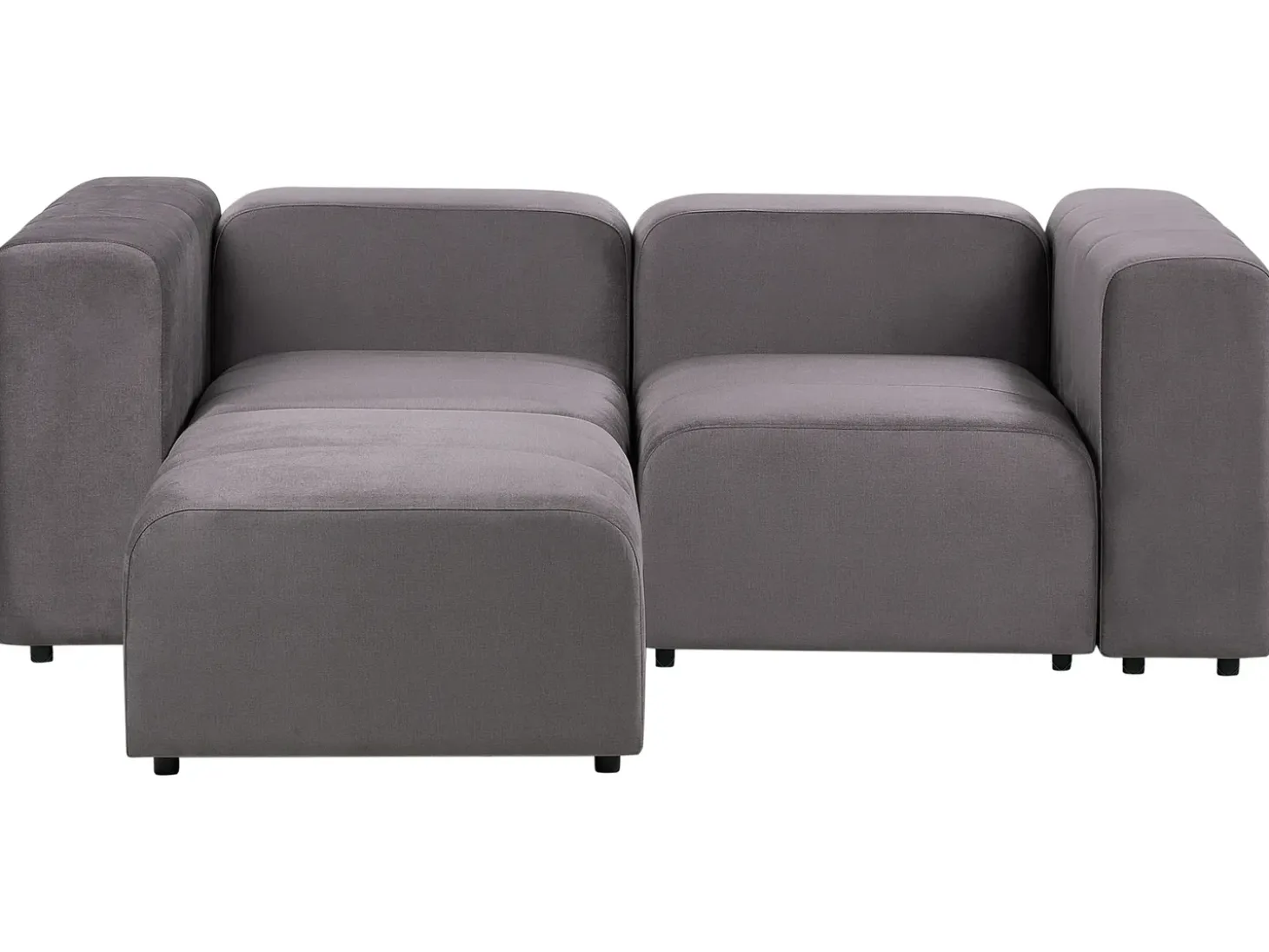 FALSTERBO 2 personers Modulsofa Mørkegrå Velour med fodskammel