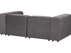 FALSTERBO 2 personers Modulsofa Mørkegrå Velour med fodskammel