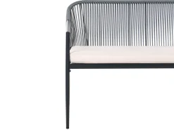 FLERO 4 personers Loungesæt med bord Sort PE-rattan