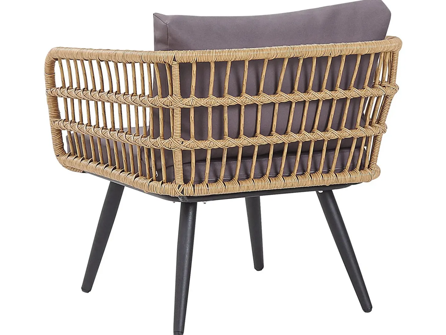FOBELLO 4 personers Loungesæt med bord Beige PE-rattan