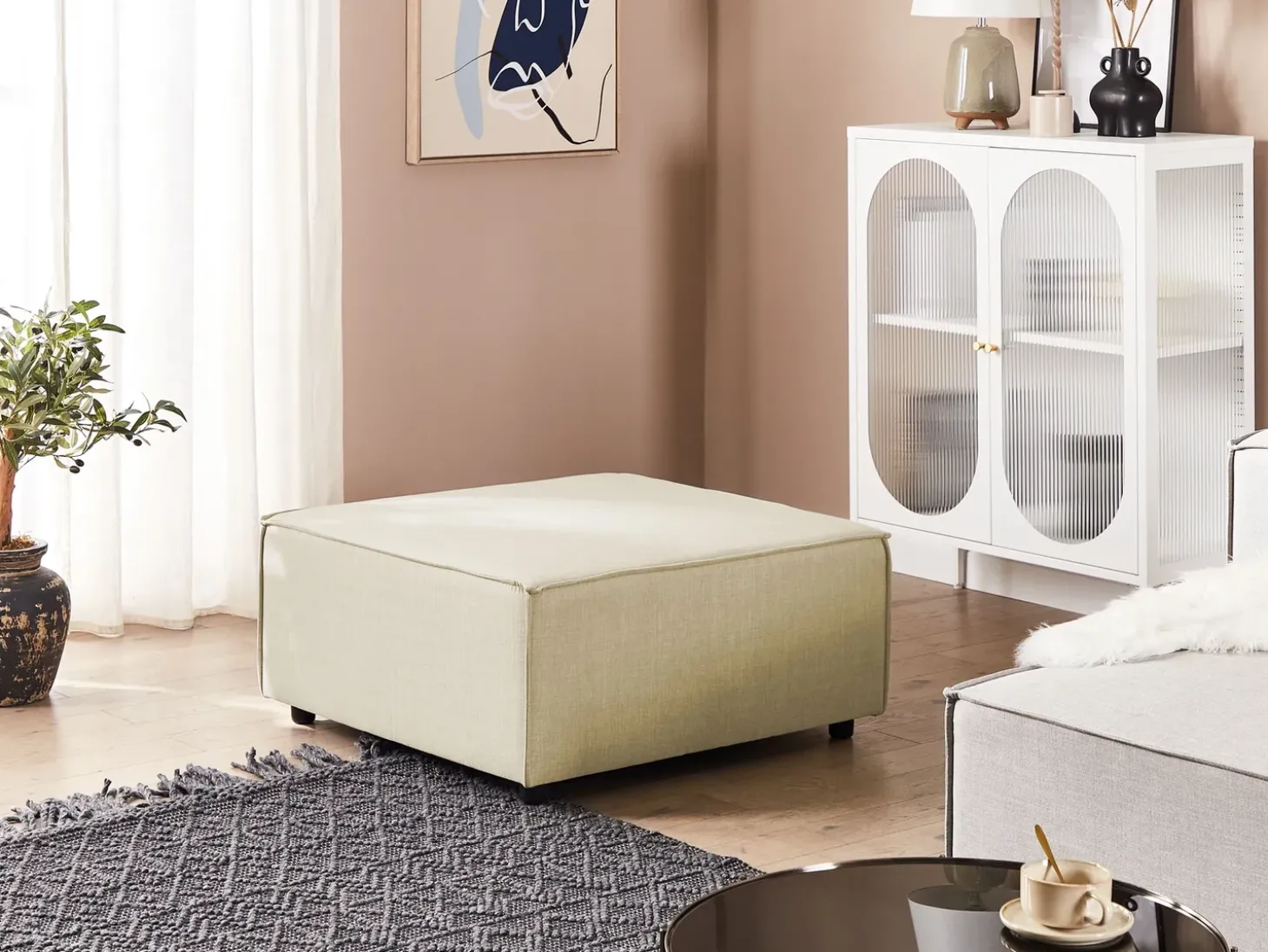 Fodskammel APRICA Kunstlinned Beige