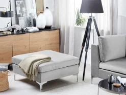 Fodskammel EVJA Velour Grå