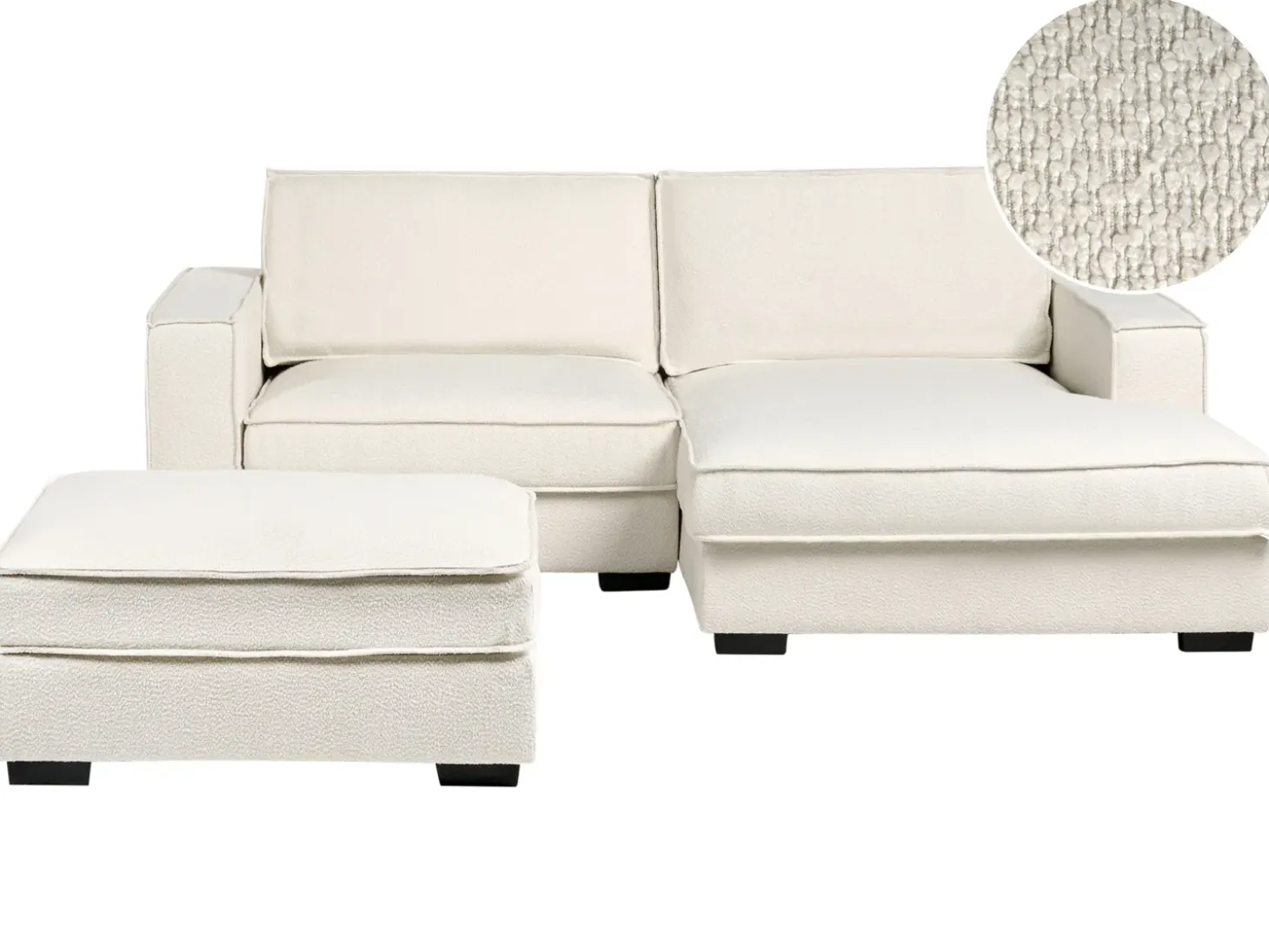 Fodskammel KOLDING Boucle Lys Beige