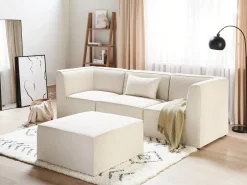 Fodskammel LEMVIG Fløjl Lys Beige
