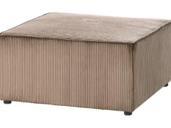 Fodskammel LEMVIG Fløjl Sand Beige