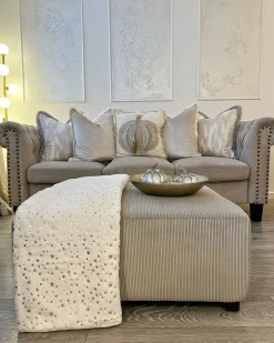 Fodskammel LUNGO Fløjl Beige