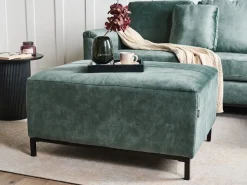 Fodskammel OSLO Velour Blågrøn