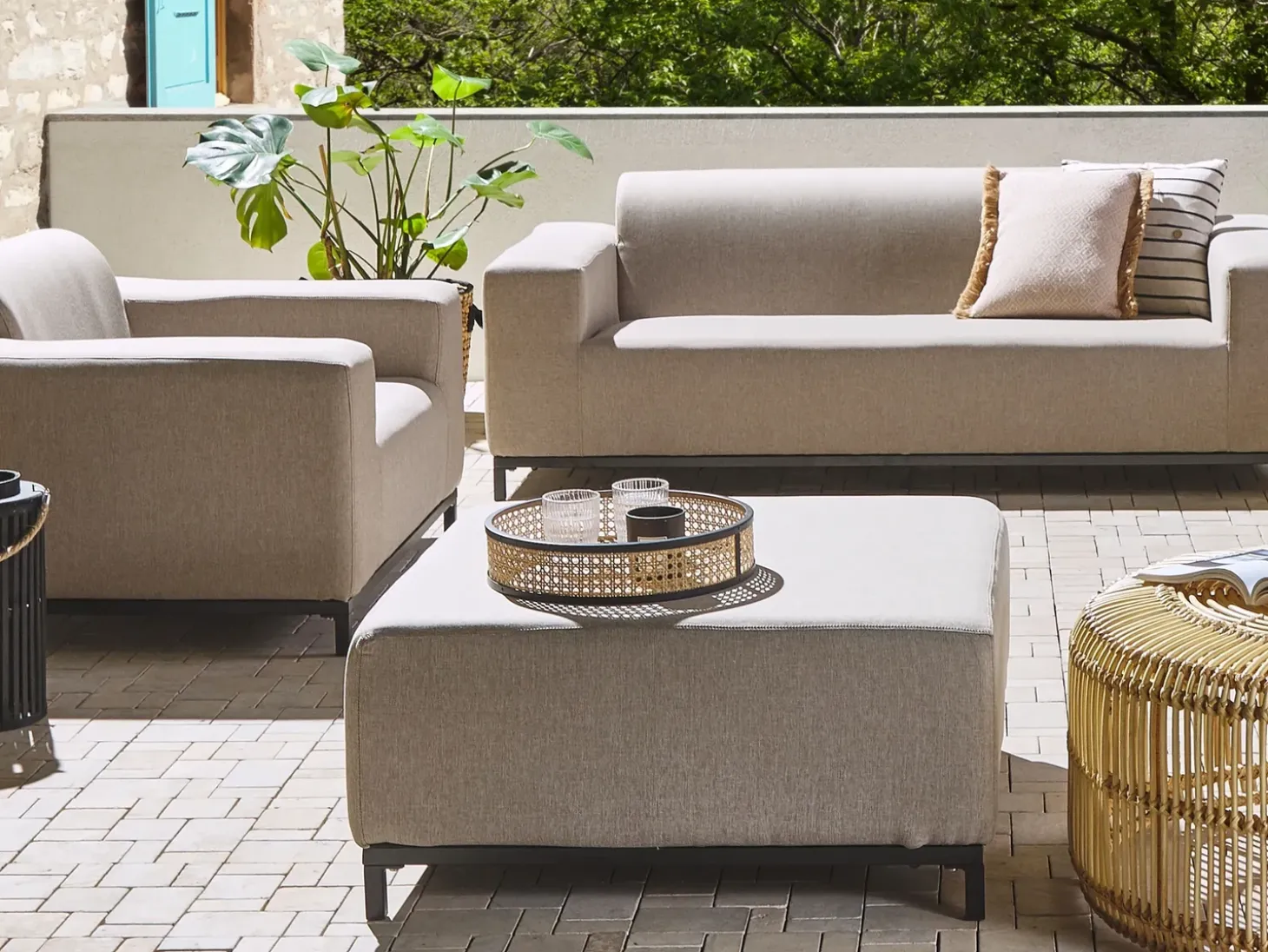 Fodskammel ROVIGO Beige