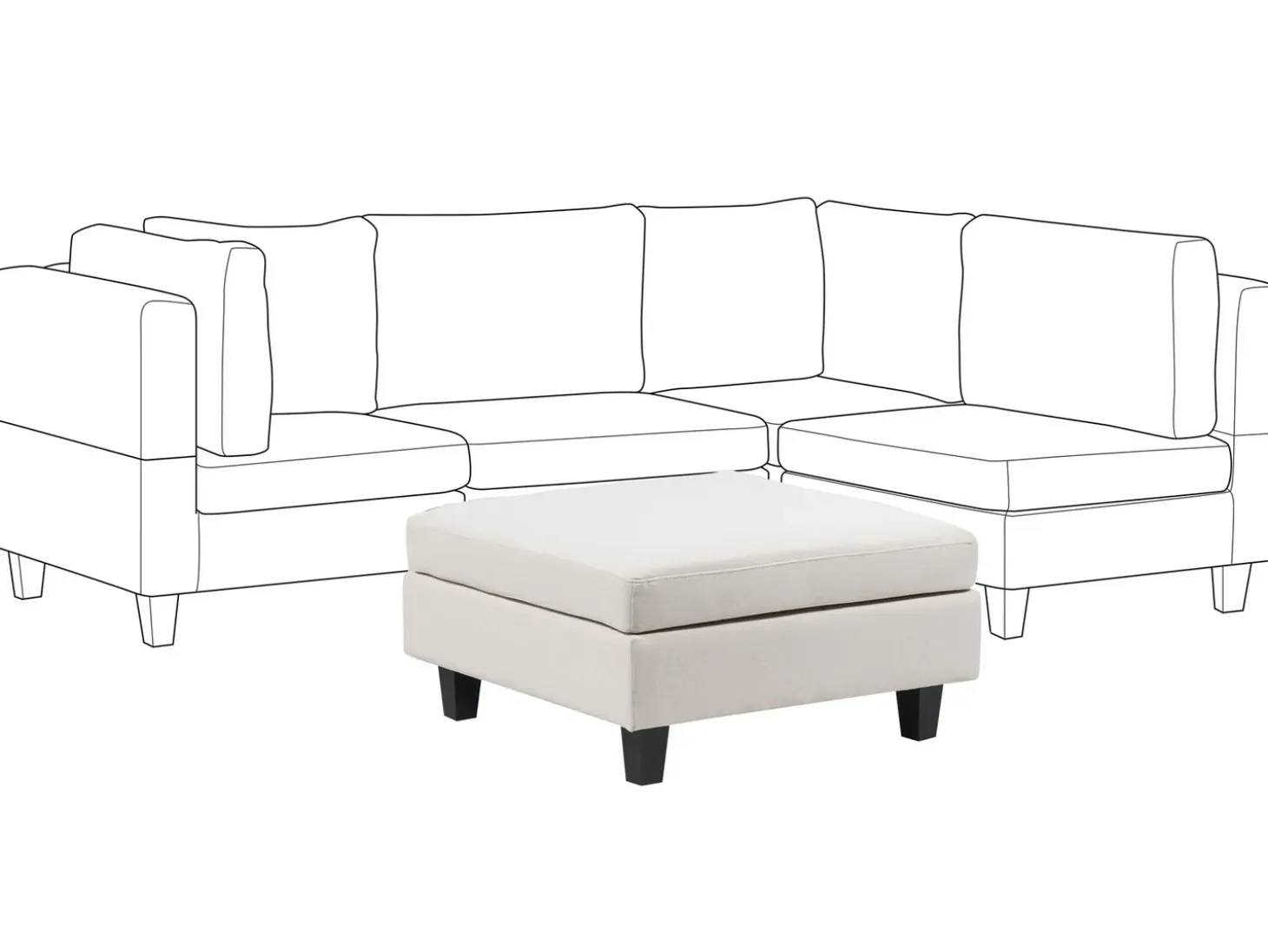 Fodskammel UNSTAD Lys Beige