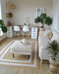 Fodskammel VINTERBRO Velour Lys Beige