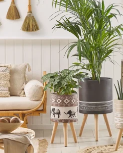 Forhøjet plantekrukke ACHILIO 30 cm Mørkebrun